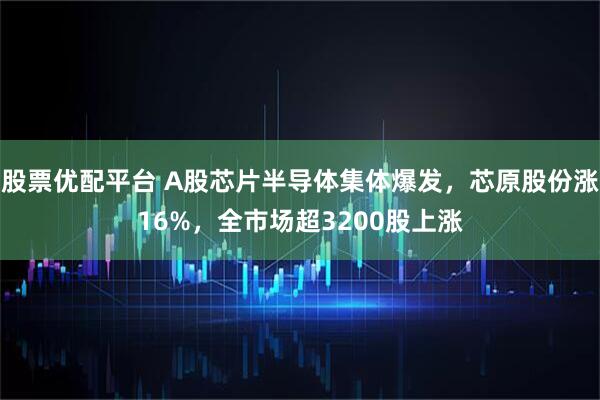 股票优配平台 A股芯片半导体集体爆发，芯原股份涨16%，全市场超3200股上涨